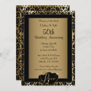 50th Golden Wedding Anniversary   Love Invitation