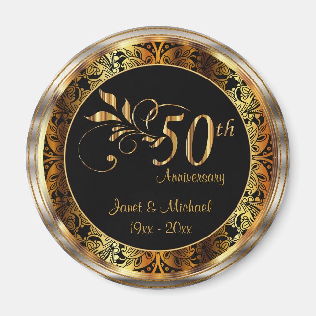 50th Golden Wedding Anniversary Magnet (Front)