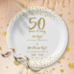 50th Golden Wedding Anniversary Mr Mrs Right Fun Paper Plate<br><div class="desc">Personalise with the 50th wedding anniversary details of the happy couple to create a fun and memorable paper plate. Designed by Thisisnotme©</div>