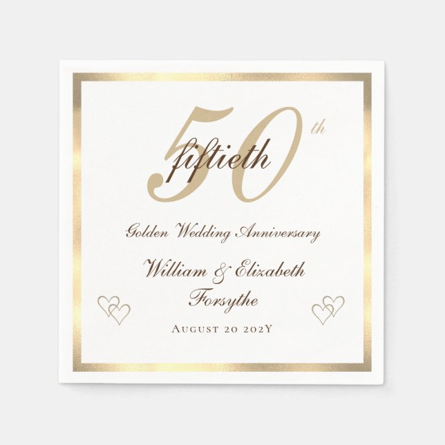50th Golden Wedding Anniversary  Napkin (Front)