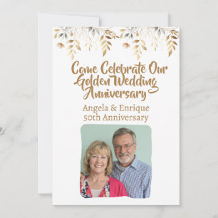 50th Golden Wedding Anniversary Party Celebration  Invitation