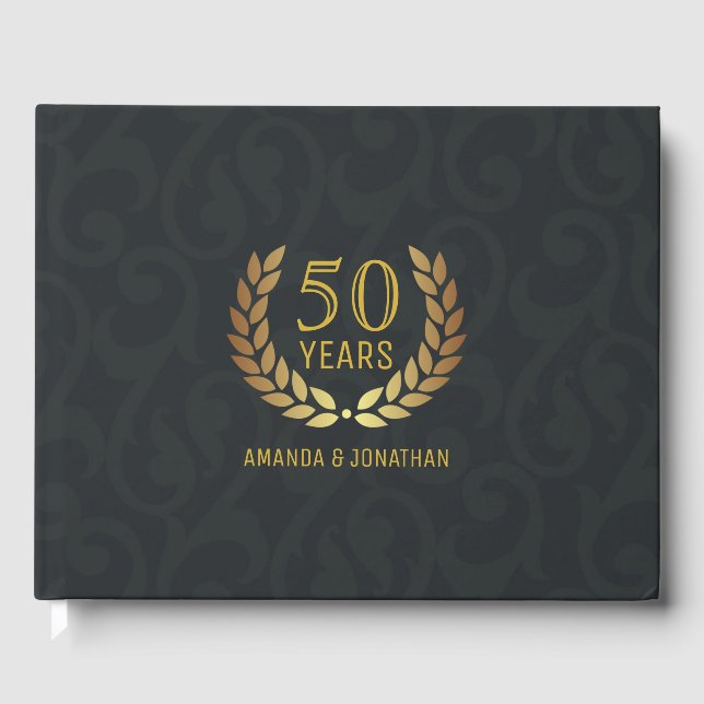 50th Golden Wedding Anniversary Party Guest Book (Front)