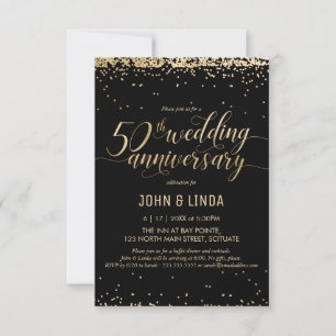 50th Golden Wedding Anniversary Party Invitation