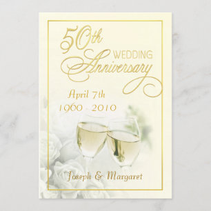 50th Golden Wedding Anniversary Party Invitations