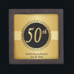 50th Golden Wedding Anniversary | Personalise Keepsake Box<br><div class="desc">Anniversary Keepsake Gift Box. 100% Customisable. Ready to Fill in the box(es) or Click on the CUSTOMIZE button to add, move, delete, resize or change any of the font or graphics. Made with high resolution vector and/or digital graphics for a professional print. NOTE: (THIS IS A PRINT. All zazzle product...</div>