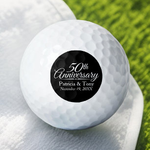50th Golden Wedding Anniversary Personalised Golf Balls