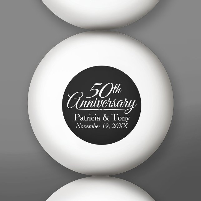 50th Golden Wedding Anniversary Personalised Ping Pong Ball (Custom Ping Pong Balls)