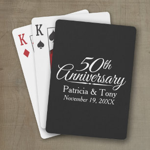 50th Golden Wedding Anniversary Personalised Playing Cards