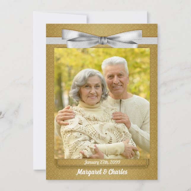 50th Golden Wedding Anniversary Photo Invitation (Front)