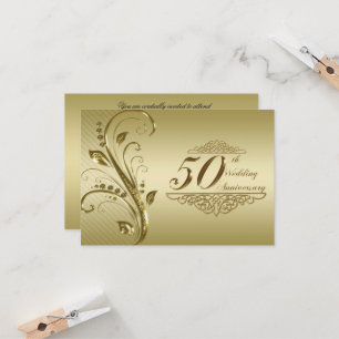 50th Golden Wedding Anniversary RSVP Card