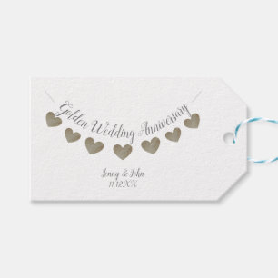 50th Golden Wedding Anniversary white Gift Tags