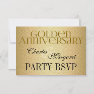 50th Golden Wedding Annivsersary RSVP Card