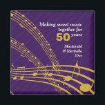 50th GOLDEN Wedding | MUSIC NOTES Magnet<br><div class="desc">Modern purple 50TH GOLDEN WEDDING ANNIVERSARY Magnet, including musical staves and 50 in GOLD against a deep PURPLE background. The main text reads MAKING SWEET MUSIC FOR 50 YEARS. There is CUSTOMIZABLE TEXT, which you can PERSONALIZE by adding the anniversary year, the names of the special couple and the current...</div>