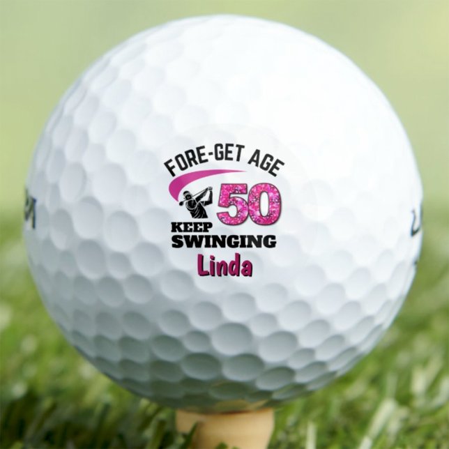 50th Golfer CoWorker Gift - Keep Swinging Custom Golf Balls (Creator Uploaded)