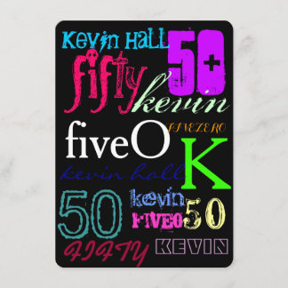 50th Graffiti on Black Invitation
