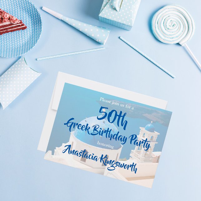 50th Greek Birthday Party Invitation (Creator Uploaded)