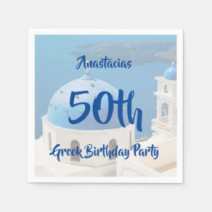 50th Greek Birthday Party personalized Napkin
