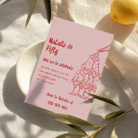 50th Hand Drawn Champagne Tower Fifty Birthday