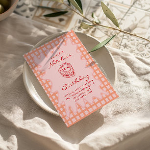 50th Hand Drawn Coquette Wavy Frame Birthday Invitation