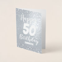 50th Happy Birthday Custom Foil Card