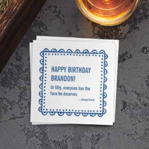 50th Happy Birthday Literary Quote George Orwell Napkin
