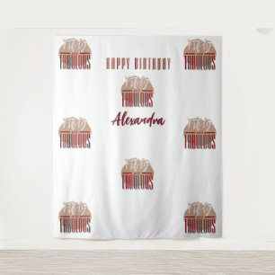 50th Happy Birthday Photobooth Backdrop Tapestry