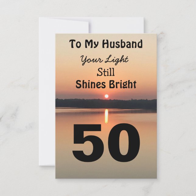 50th Husband Birthday Your Light Shines Sunrise (Front)
