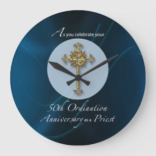 50th Jubilee Ordination Anniversary of Priest Large Clock
