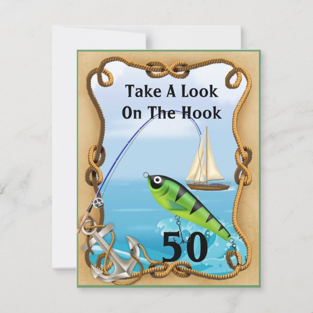 50th Mens Fishing Invitations TEMPLATE (Front)