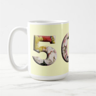 50th Milestone Floral Design Customisable Mug