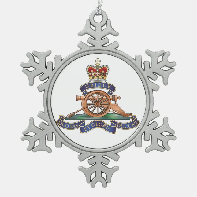 50th Missile Regiment Royal Artillery Christmas Snowflake Pewter Christmas Ornament (Front)