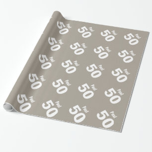 50th Modern Birthday Style Custom Name Colour V20 Wrapping Paper