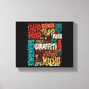 50th Music And Hip hop Graffiti Cassette Vintage R Canvas Print