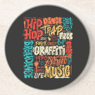 50th Music And Hip hop Graffiti Cassette Vintage R Coaster