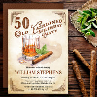50th Old Fashioned Whiskey Cigar Birthday Party