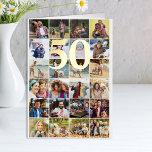 50th or Any Age Birthday 24 Photo Collage Gold Foil Greeting Card<br><div class="desc">Photo collage birthday card with luxury gold foil number of your choice. The photo template is set up for you to add 24 of your favourite photos which are displayed in a square instagram grid format. You can also edit the age and personalise the birthday greeting inside the card. If...</div>