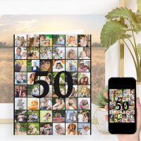 50th or Any Age Photo Collage Big Birthday