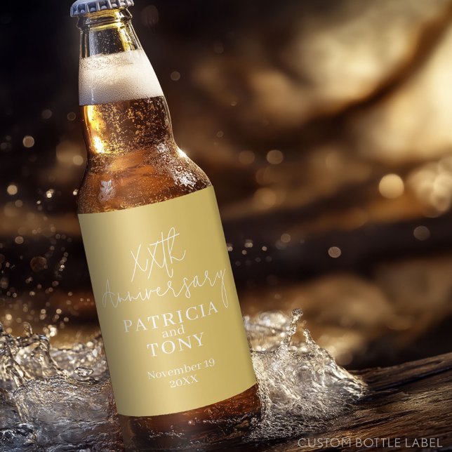 50th or Other Wedding Anniversary Personalised Beer Bottle Label (Custom Party Beer Label - Wedding Anniversary)