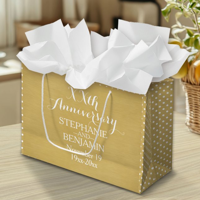 50th or Other Wedding Anniversary Personalised Large Gift Bag (Custom Gift Bag)