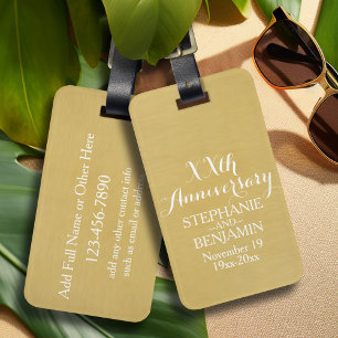 50th or Other Wedding Anniversary Personalised Luggage Tag