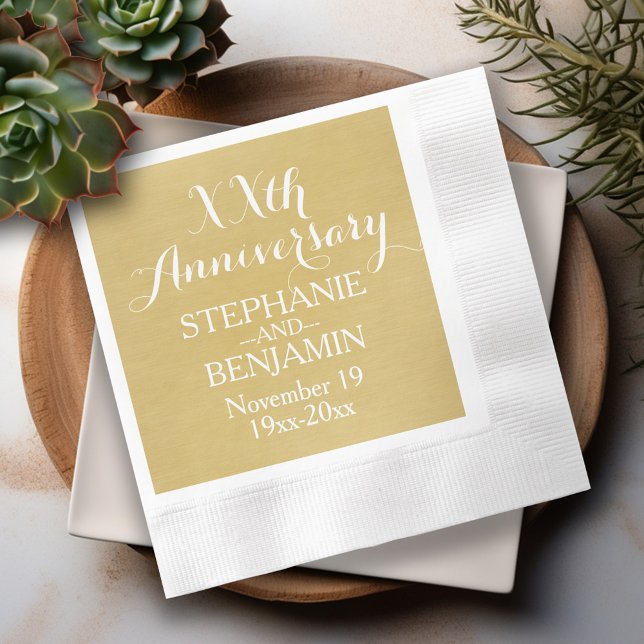 50th or Other Wedding Anniversary Personalised Napkin (50th Wedding Anniversary Personalized Napkins)