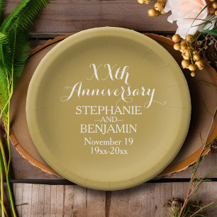50th or Other Wedding Anniversary Personalised Paper Plate