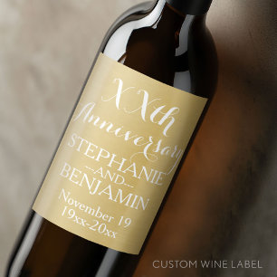 50th or Other Wedding Anniversary Personalised Wine Label