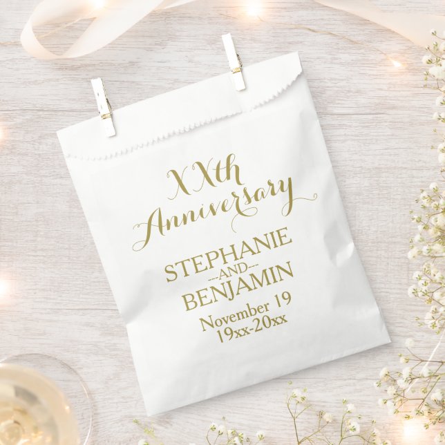50th or Other Wedding Anniversary - Script Font Favour Bags (Clipped)