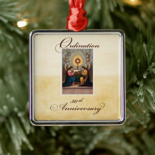 50th Ordination Anniversary Angels at Altar Metal Tree Decoration