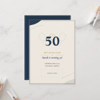 50th Pickleball Birthday Save the Date | Navy Gold