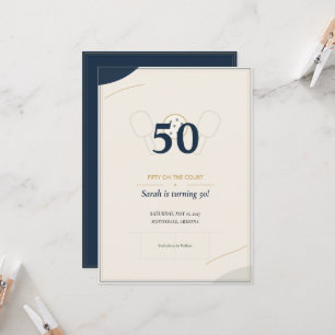 50th Pickleball Birthday Save the Date Navy Gold
