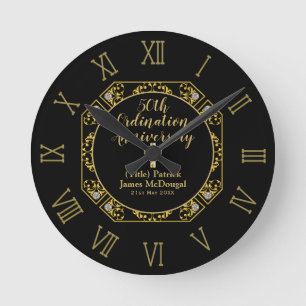 50th PRIEST Ordination Anniversary Personalised Round Clock