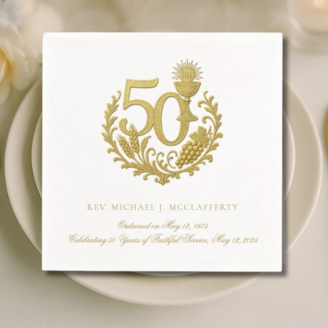 50th Priestly Ordination Golden Jubilee Napkin (Creator Uploaded)