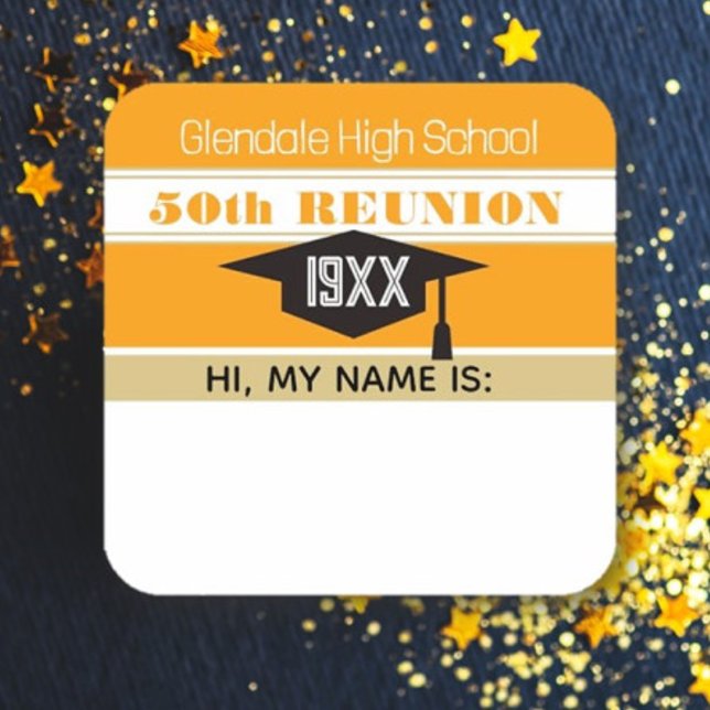 50th Reunion! Class Reunion Name tag Sticker (Creator Uploaded)